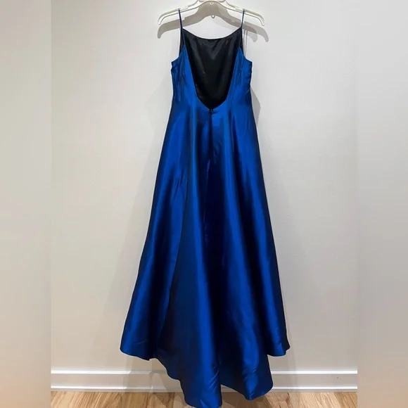 Vintage 90s Prom Dress High neck low back with train - Picture 3 of 3